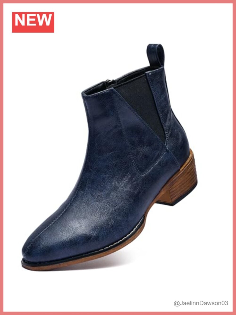 Chelsea Ankle Boots Mid-Height Heel Synthetic Leather Dressy